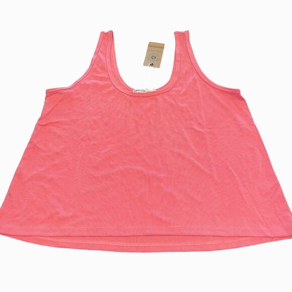 NWT Marine Layer Re-Spun Luxe Rib Tank Women's Sz L Tea Rose Pink Modal Cropped - Picture 1 of 6